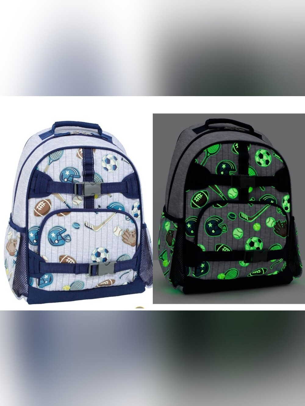 Pottery Barn Kids Mackenzie Large Backpack Sports Glow In Dark School Padded